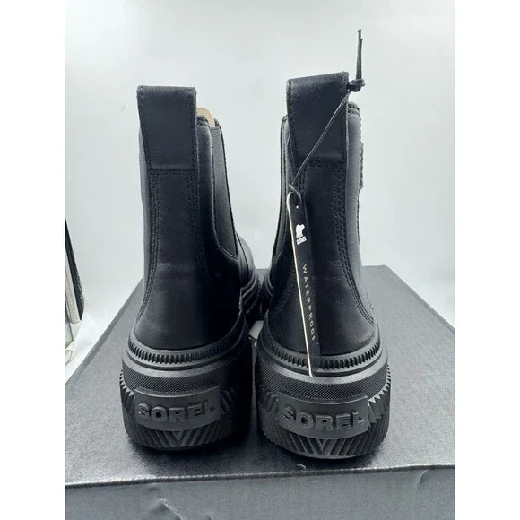 Sorel Women’s Boots ONA AVE Chelsea Chunky Boot Waterproof Sz 9 Black/Black New - Picture 4 of 16